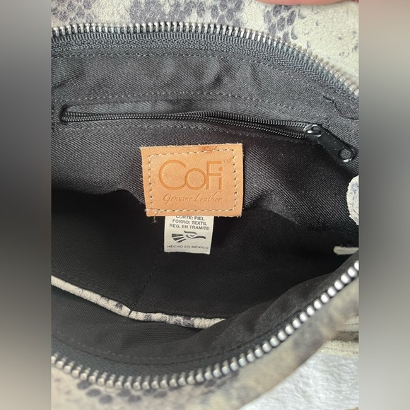 CoFi genuine leather Jess grey snake print crossbody bag - Picture 5 of 6
